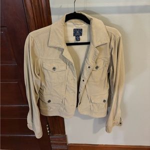 LUCKY BRAND KHAKI COLORED CORDUROY JACKET SIZE M